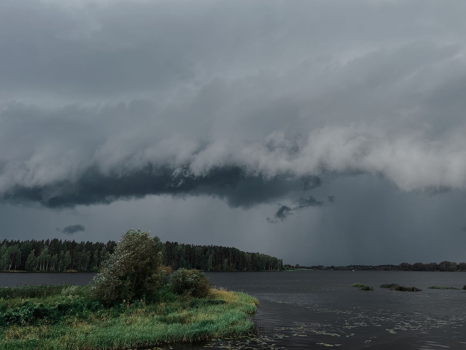 Dramatic gray storm clouds